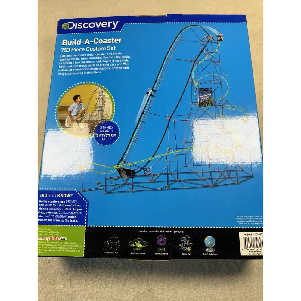 Discovery Build-A-Coaster 753 Piece STEM Roller Coaster Set NEW Sealed NIB
